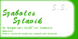 szabolcs szlavik business card